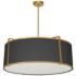 Trapezoid 24" Wide 4 Light Drum Gold and Black Pendant