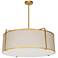 Trapezoid 24" Wide 4 Light Drum Gold and Cream Pendant