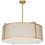 Trapezoid 24" Wide 4 Light Drum Gold and Cream Pendant