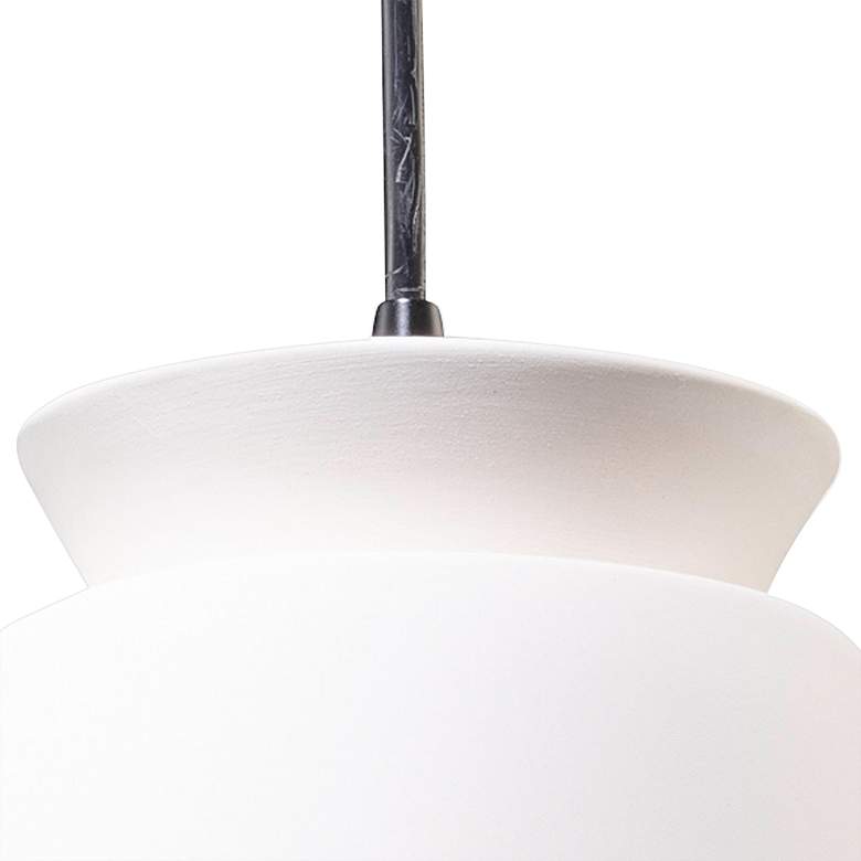 Image 3 Trapezoid 7 3/4 inch Wide Bisque Ceramic Mini Pendant Light more views