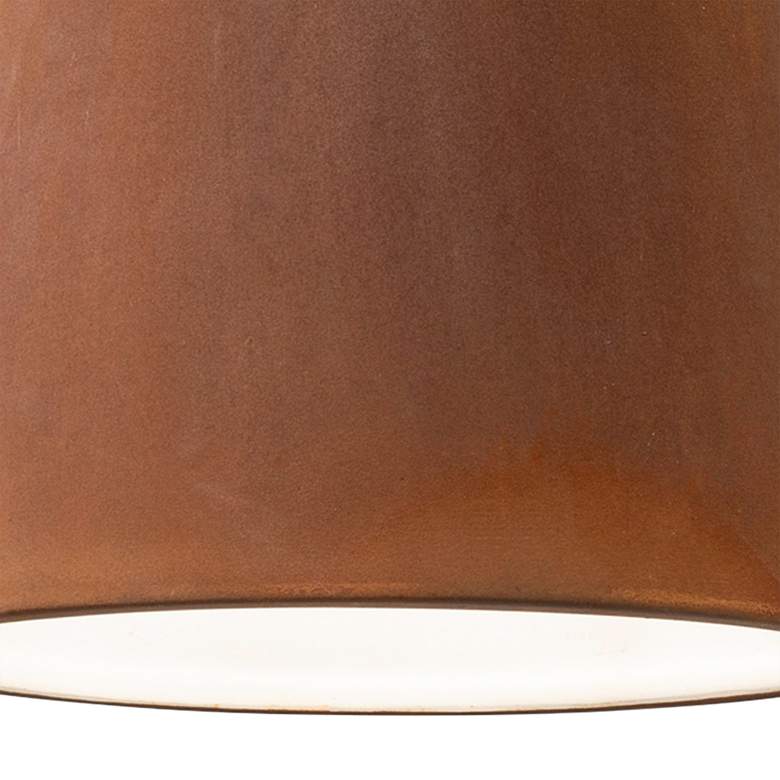 Image 2 Trapezoid 7 3/4" Wide Real Rust Ceramic LED Mini Pendant Light more views