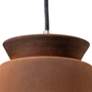 Trapezoid 7 3/4" Wide Real Rust Ceramic LED Mini Pendant Light
