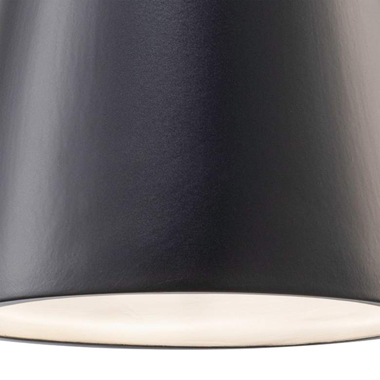 Image 2 Trapezoid 7 3/4"W Matte Black Ceramic LED Mini Pendant Light more views