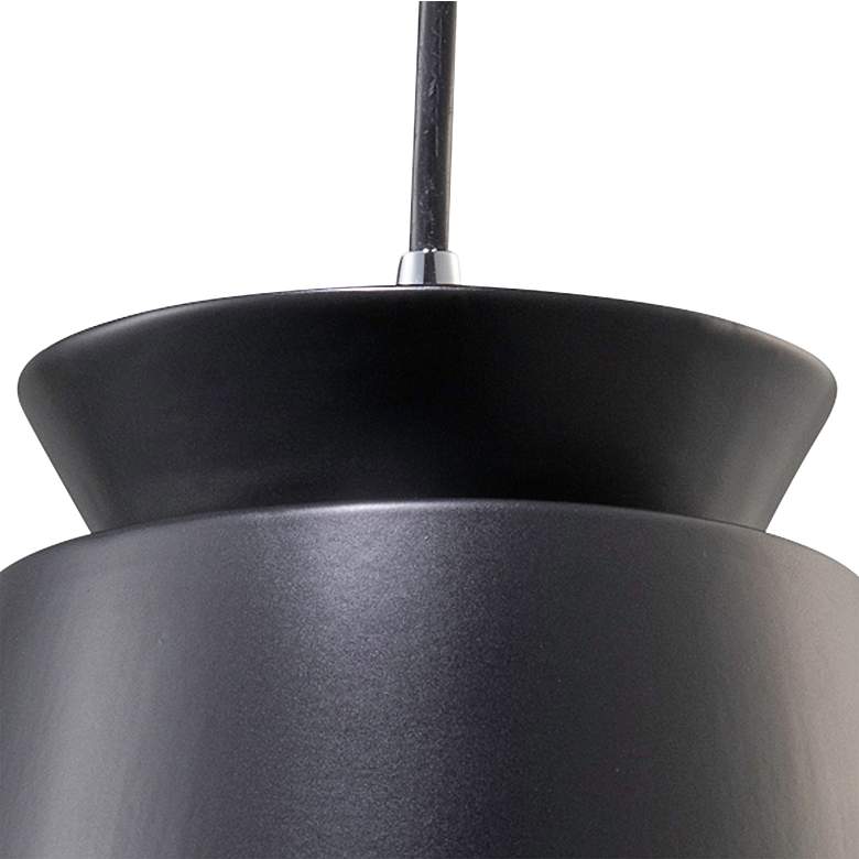 Image 3 Trapezoid 7 3/4"W Matte Black Ceramic LED Mini Pendant Light more views