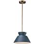 2_Trapezoid LED Pendant - Midnight Sky - Antique Brass - Rigid Stem more views