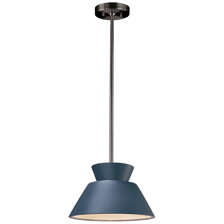 Image 2 Trapezoid LED Pendant - Midnight Sky - Brushed Nickel - Rigid Stem more views