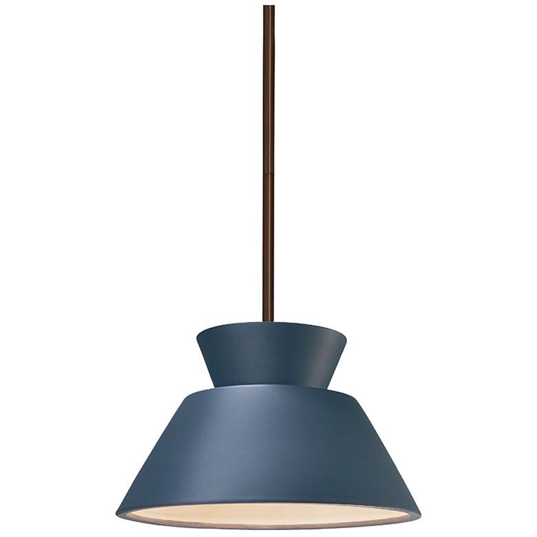 Image 1 Trapezoid LED Pendant - Midnight Sky - Dark Bronze - Rigid Stem