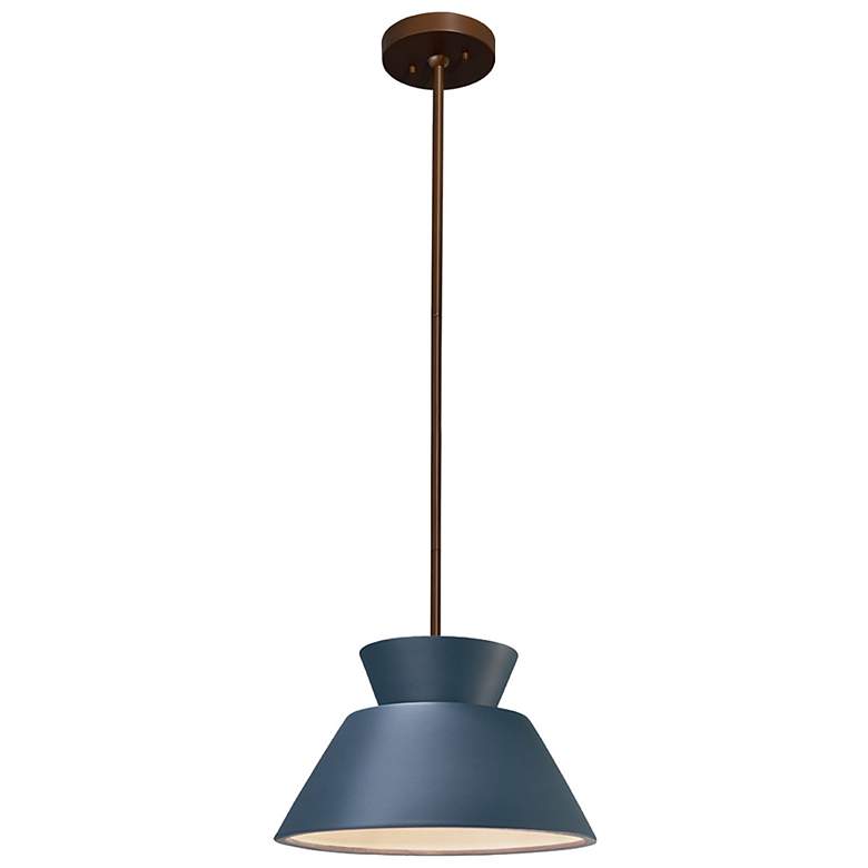 Image 2 Trapezoid LED Pendant - Midnight Sky - Dark Bronze - Rigid Stem more views
