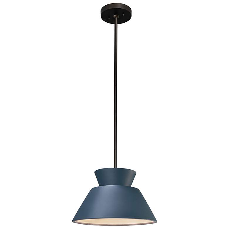 Image 2 Trapezoid Pendant - Midnight Sky - Matte Black - Rigid Stem more views