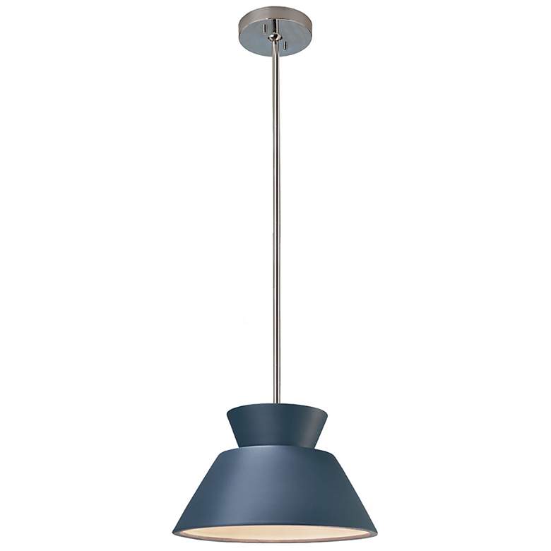 Image 2 Trapezoid Pendant - Midnight Sky - Polished Chrome - Rigid Stem more views
