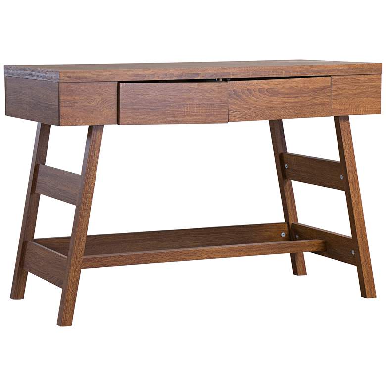 Image 1 Trapezoid Sonoma Oak 2-Drawer Writing Desk