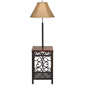 Image5 of Travata Cherry Wood End Table Floor Lamps Set of 2 more views