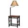 Travata Cherry Wood End Table with Floor Lamp