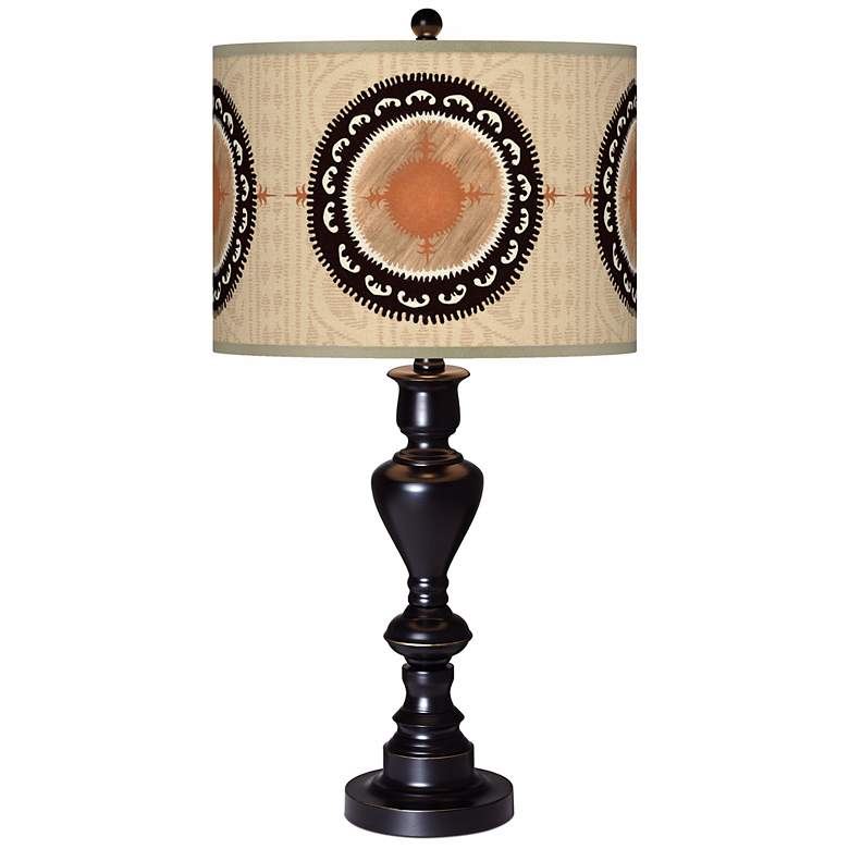 Image 1 Travelers Compass Giclee Glow Black Bronze Table Lamp