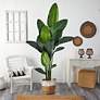 1_Travelers Palm 84"H Artificial Tree with Hand-made Basket