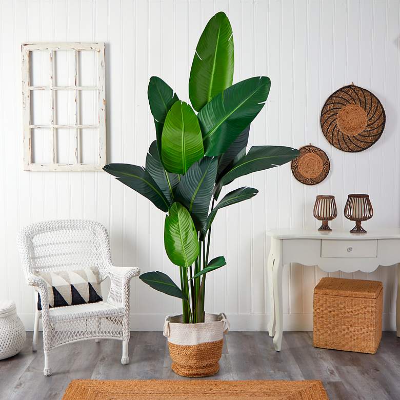 Image 4 Travelers Palm 84"H Artificial Tree with Hand-made Basket more views