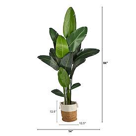 Image5 of Travelers Palm 84"H Artificial Tree with Hand-made Basket more views