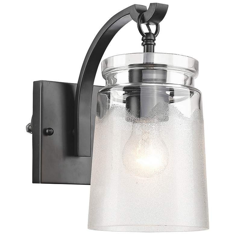 Image 2 Travers 10 1/2" High Black Wall Sconce more views