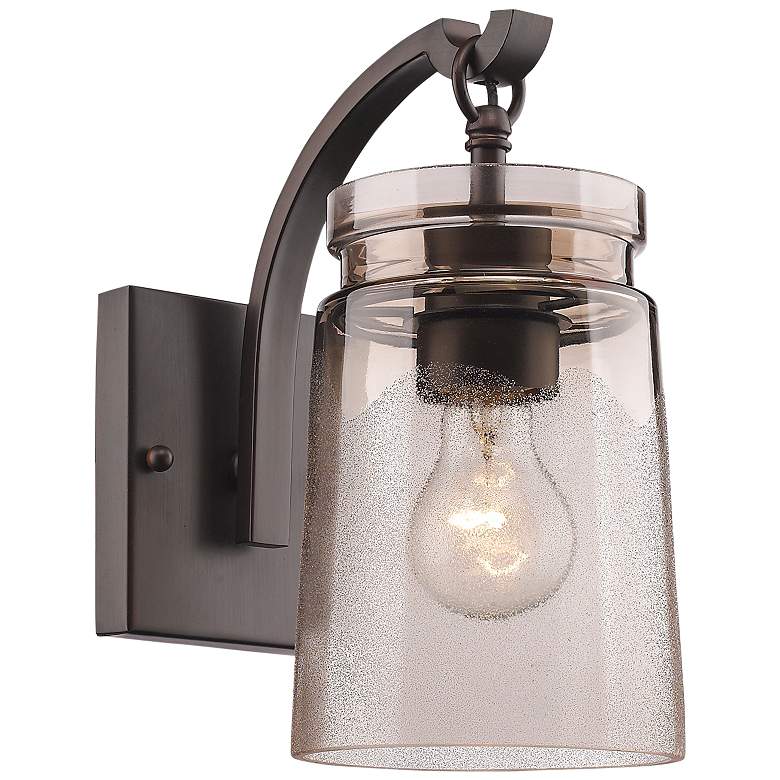 Image 1 Travers 10 1/2" High Rubbed Bronze Wall Sconce
