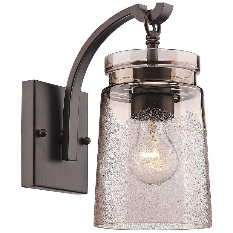 Image 2 Travers 10 1/2" High Rubbed Bronze Wall Sconce more views