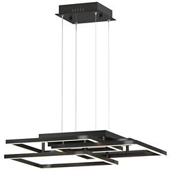 Traverse 31" Wide Black Geometric LED Pendant Light