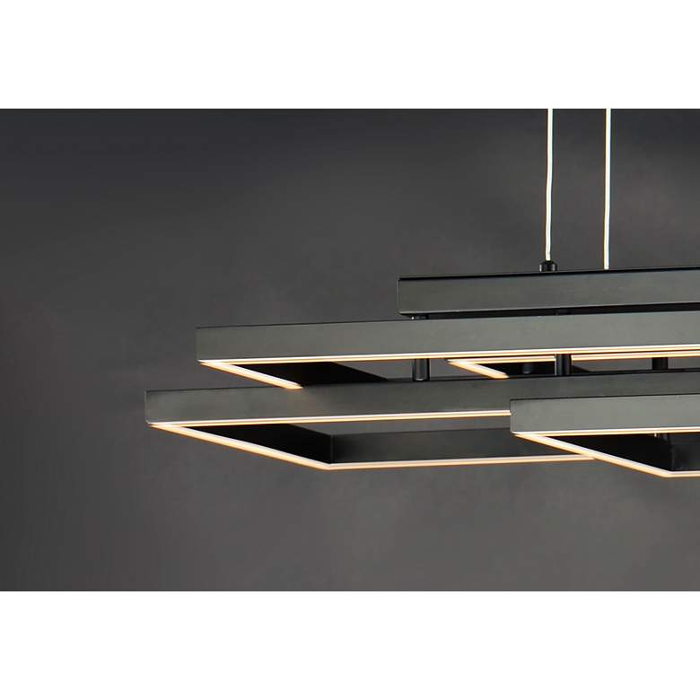 Image 2 Traverse 31" Wide Black Geometric LED Pendant Light more views