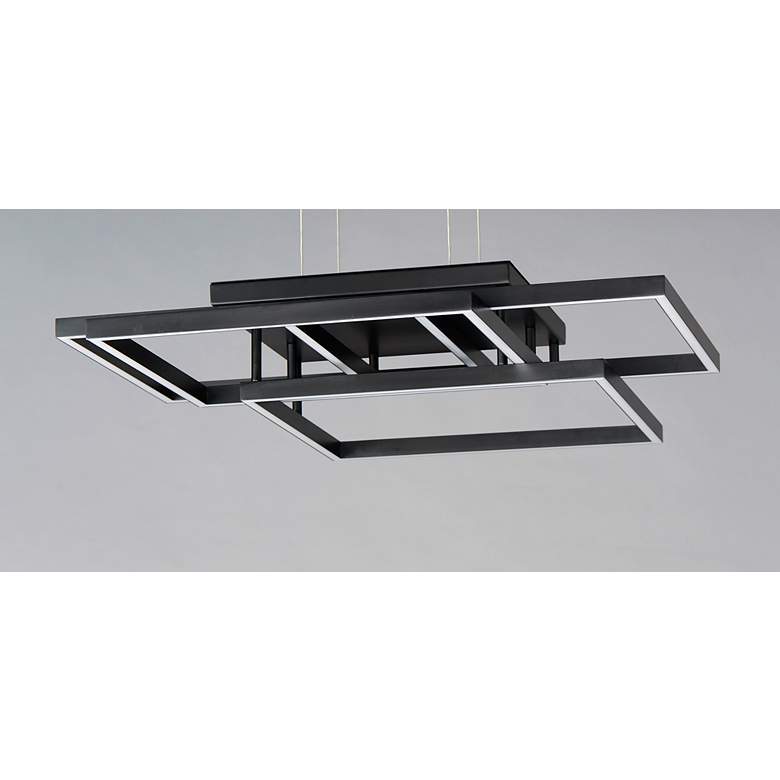 Image 3 Traverse 31" Wide Black Geometric LED Pendant Light more views