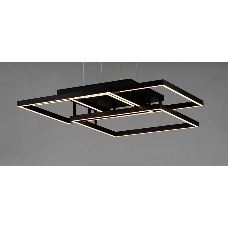 Image 4 Traverse 31" Wide Black Geometric LED Pendant Light more views