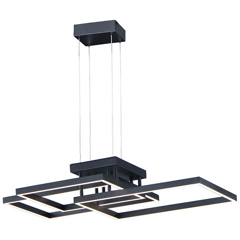 Image 1 Traverse LED 35 1/2 inch Wide Black Geometric LED Pendant Light