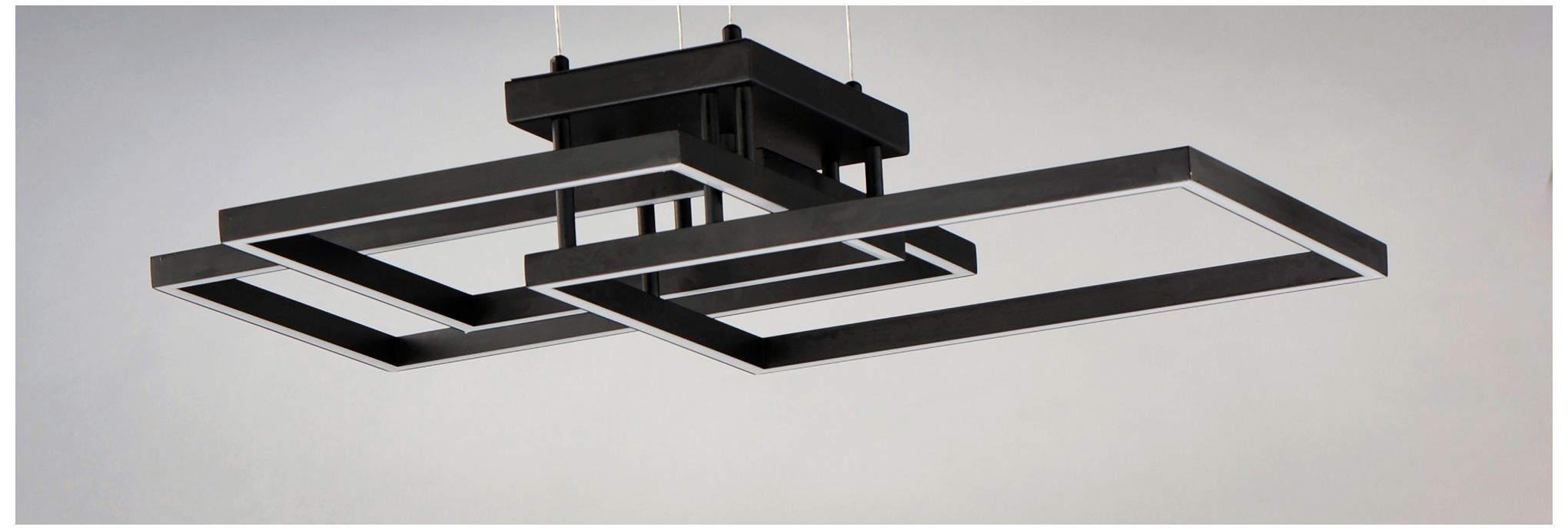 Traverse LED 35 1/2" Wide Black Geometric LED Pendant Light