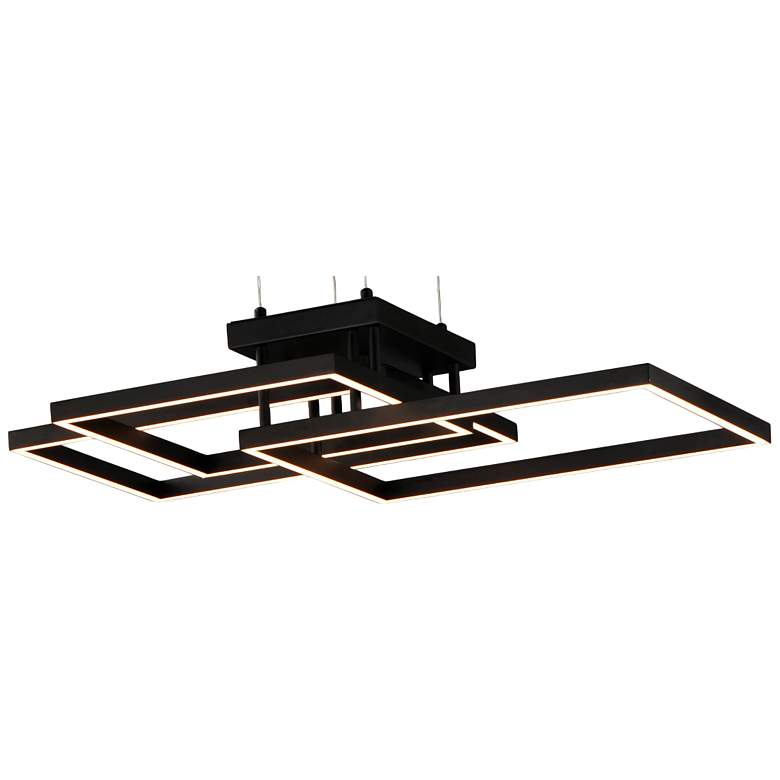 Image 4 Traverse LED 35 1/2" Wide Black Geometric LED Pendant Light more views