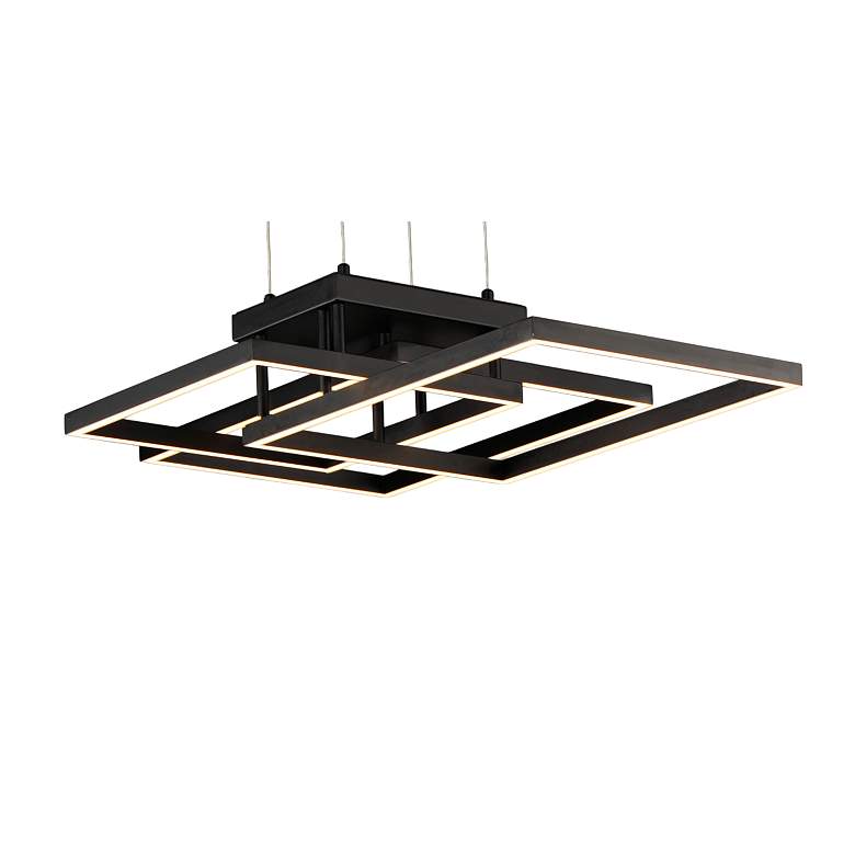 Image 6 Traverse LED 35 1/2" Wide Black Geometric LED Pendant Light more views