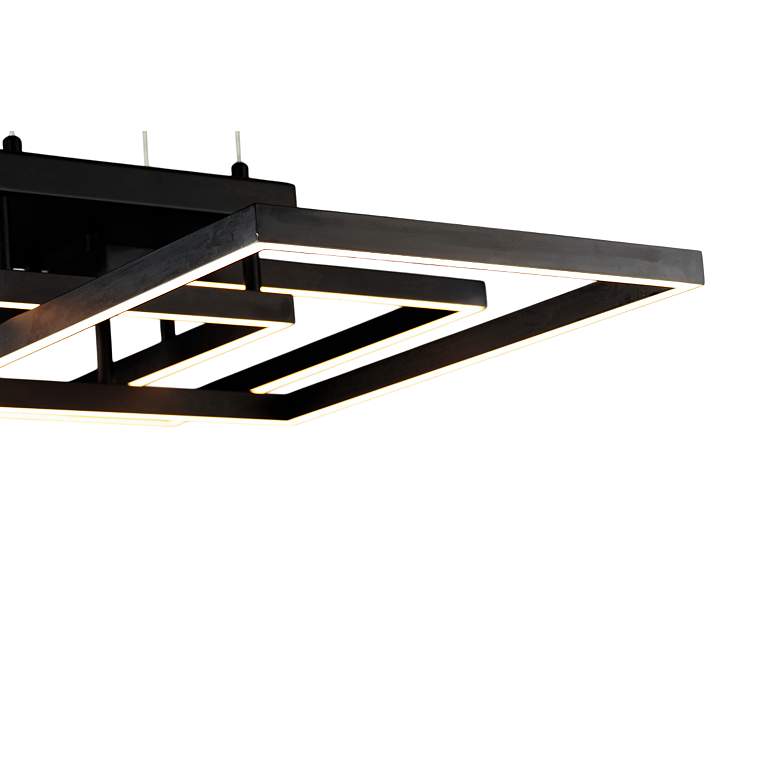 Image 7 Traverse LED 35 1/2" Wide Black Geometric LED Pendant Light more views