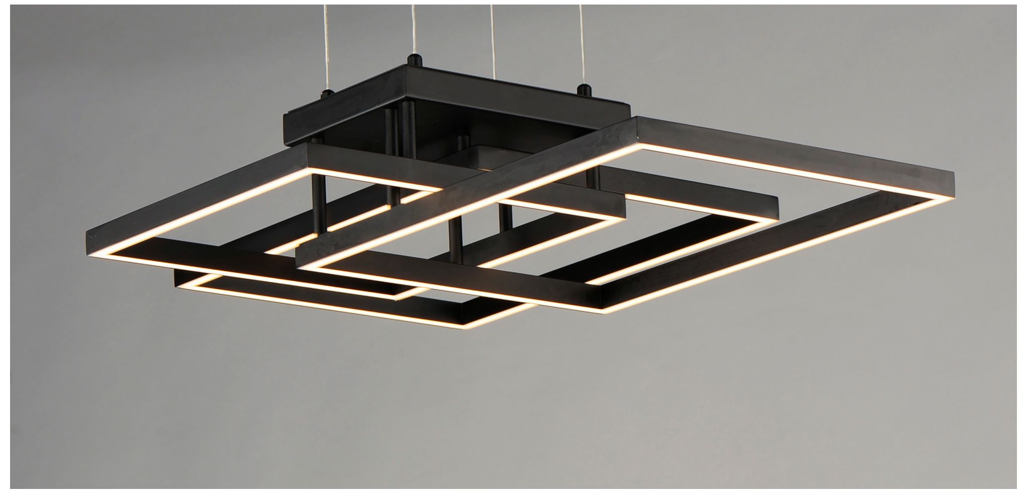 Traverse LED 35 1/2" Wide Black Geometric LED Pendant Light