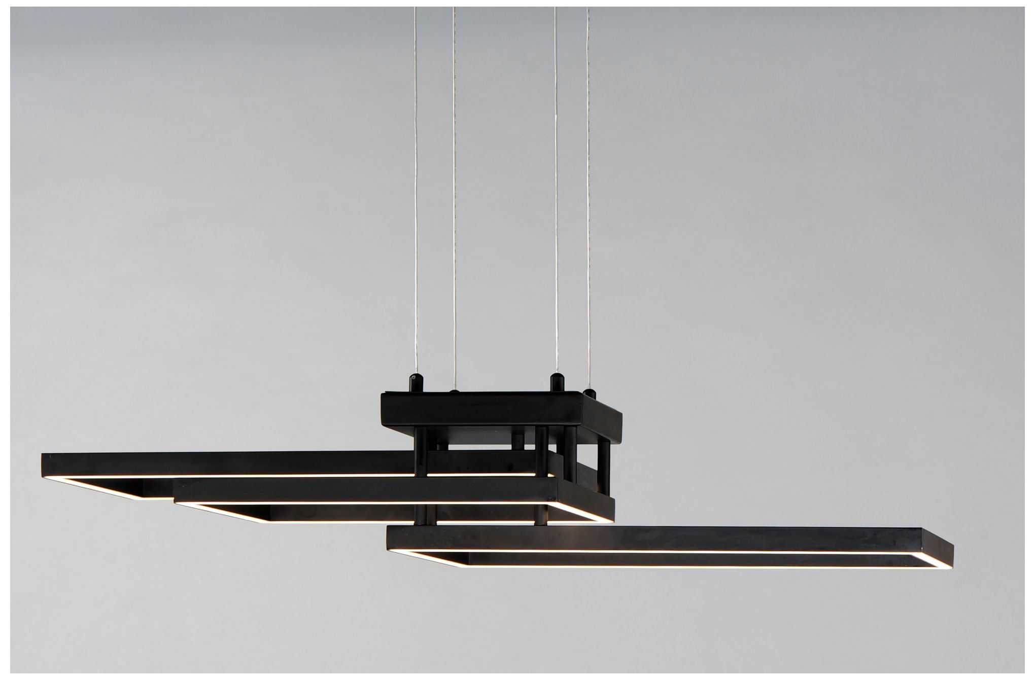 Traverse LED 35 1/2" Wide Black Geometric LED Pendant Light