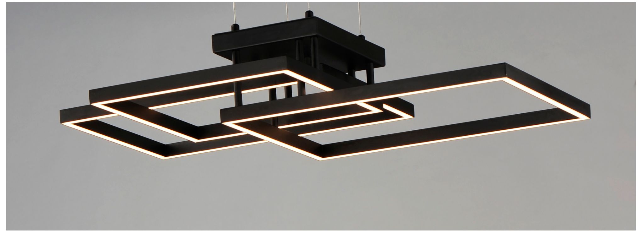 Traverse LED 35 1/2" Wide Black Geometric LED Pendant Light
