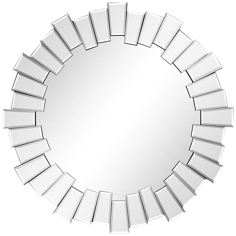 Image 2 Traverse Moderno Multi-Faceted 34" Round Wall Mirror