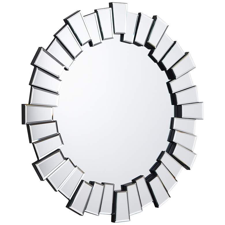 Image 5 Traverse Moderno Multi-Faceted 34" Round Wall Mirror more views