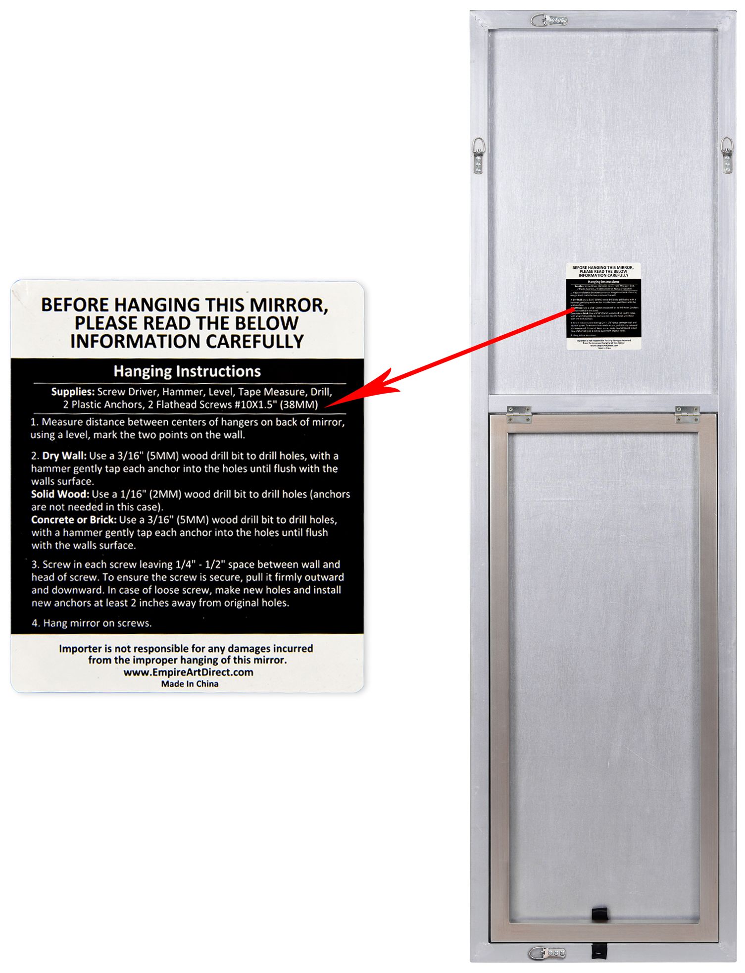 Traverse Moderno Pewter 18" x 64" Rectangular Floor Mirror