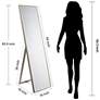 Traverse Moderno Pewter 18" x 64" Rectangular Floor Mirror