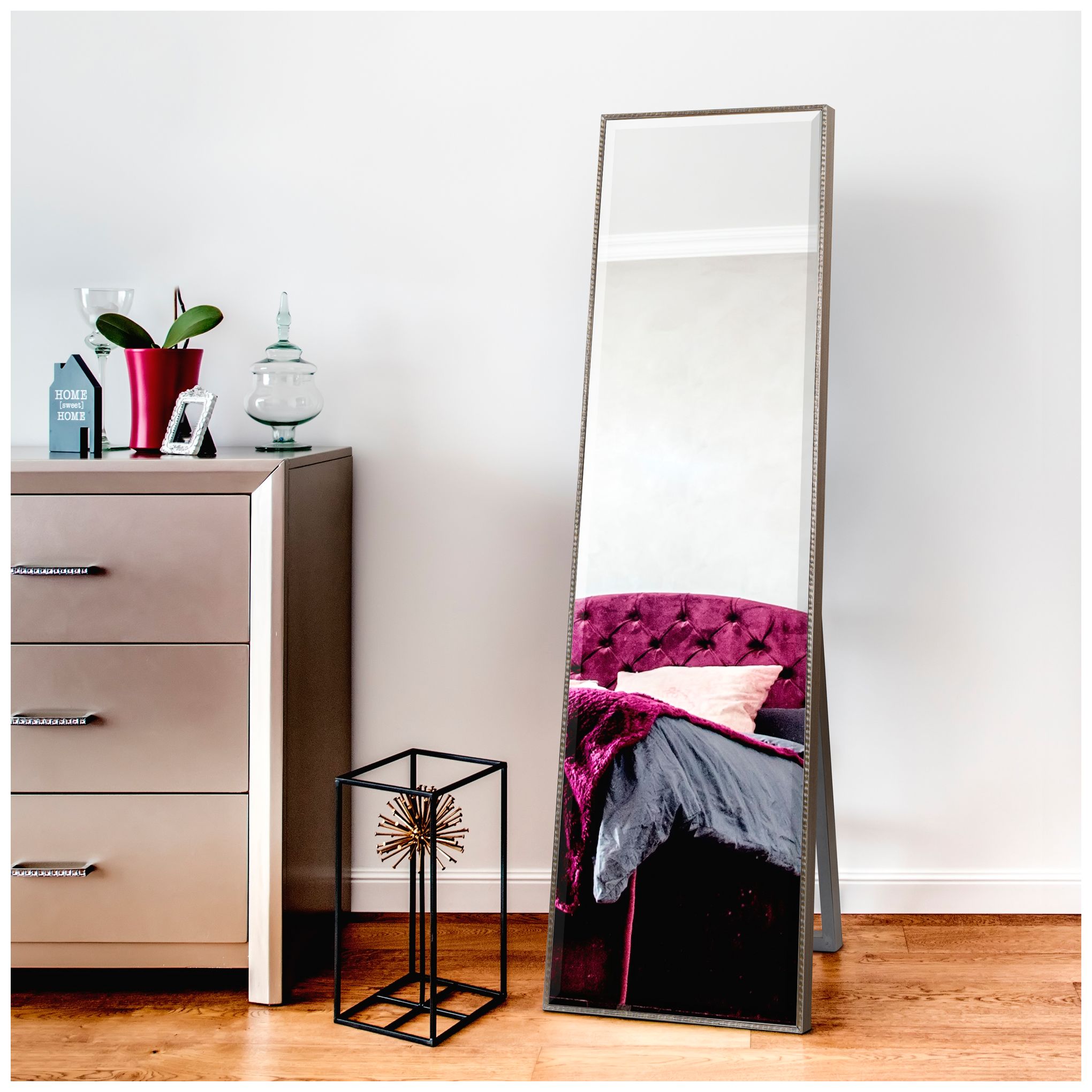 Traverse Moderno Pewter 18" x 64" Rectangular Floor Mirror