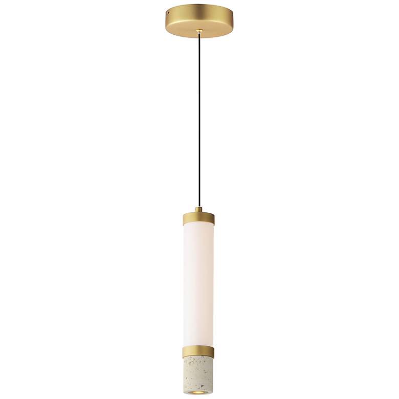Image 2 Travertine 1-Light LED Pendant Travertine / Gold
