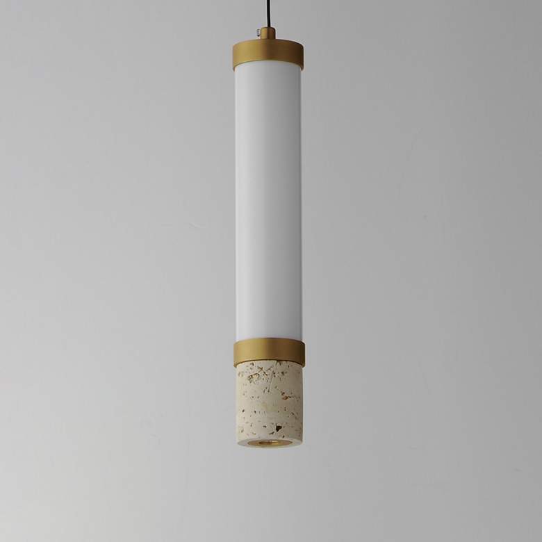 Image 3 Travertine 1-Light LED Pendant Travertine / Gold more views