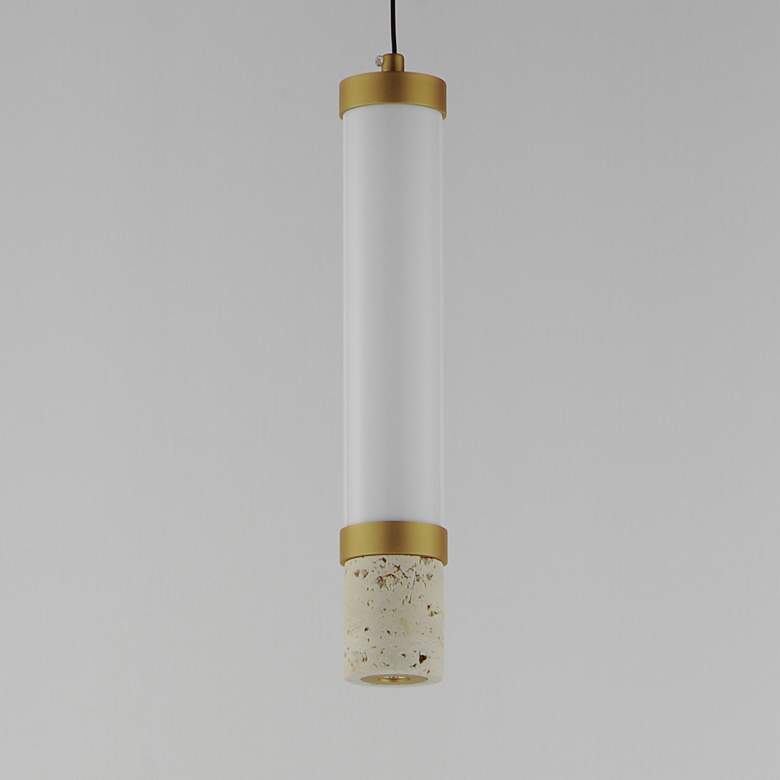 Image 4 Travertine 1-Light LED Pendant Travertine / Gold more views