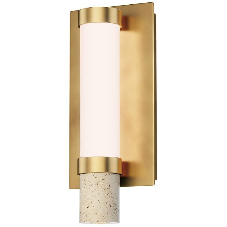 Image 1 Travertine 1-Light LED Wall Sconce Travertine / Gold
