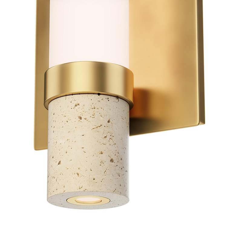 Image 2 Travertine 1-Light LED Wall Sconce Travertine / Gold more views