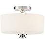 1_Travis 12 1/2" Wide Polished Nickel Drum Ceiling Light