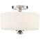 Travis 12 1/2" Wide Polished Nickel Drum Ceiling Light