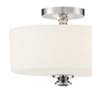 3_Travis 12 1/2" Wide Polished Nickel Drum Ceiling Light more views