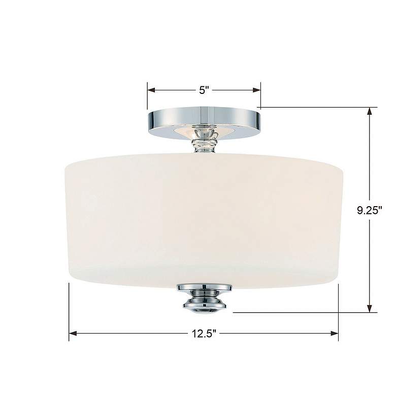 Image 5 Travis 12 1/2" Wide Polished Nickel Drum Ceiling Light more views